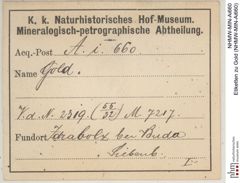 Etiketten zu Gold (NHMW-MIN-Ai660)